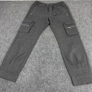 GVAPI Black Paisley Textured Cargo Pants Limited Edition 34 Aaron Wilhelm Mens